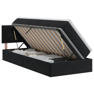 vidaXL Opslag bed met hoofdeinde Zwart 100 x 200 cm Fluweel