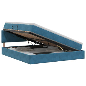 vidaXL Opslag bed met hoofdeinde Donkerblauw 180 x 200 cm Fluweel