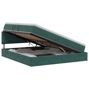 vidaXL Opslag bed met hoofdeinde Donkergroen 140 x 200 cm Fluweel