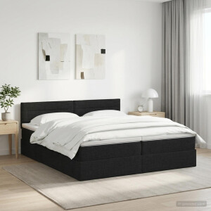 vidaXL Opslag bed met hoofdeinde 2 st Zwart Nep Leer