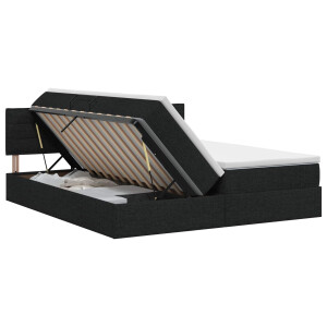 vidaXL Opslag bed met hoofdeinde 2 pcs Zwart Nep Leer