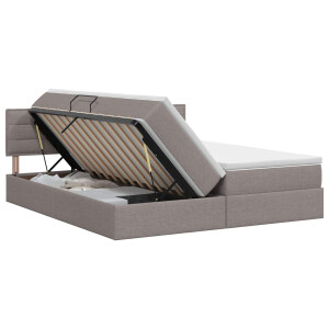 vidaXL Opslag bed met hoofdeinde 2 st Taupe Nep Leer