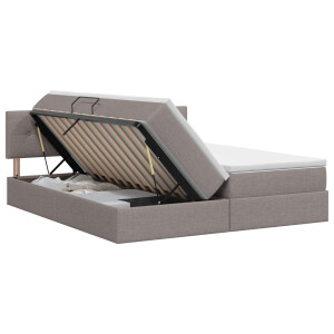 vidaXL Opslag bed met hoofdeinde 2 st Taupe Nep Leer
