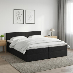 vidaXL Opslag bed met hoofdeinde 2 st Zwart Nep Leer