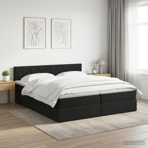 vidaXL Opslag bed met hoofdeinde 2 st Zwart Nep Leer
