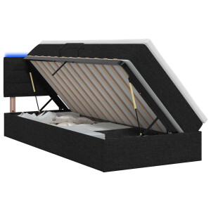 vidaXL LED Opslagbed met Matras Zwart 90 x 200 cm Stof