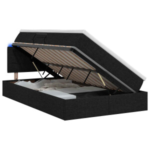 vidaXL LED Opslagbed met Matras Zwart 120 x 200 cm Stof