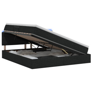 vidaXL LED Opslagbed met Matras Zwart 180 x 200 cm Stof