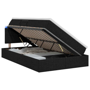 vidaXL LED Opslagbed met Matras Zwart 120 x 200 cm Stof