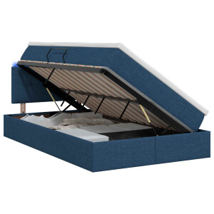 vidaXL LED Opslagbed met Matras Blauw 120 x 200 cm Stof