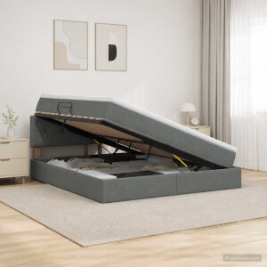 vidaXL Opbergbed met matras Donkergrijs 180 x 200 cm fluweel