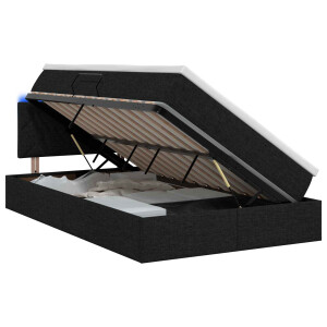 vidaXL LED Opslagbed met Matras Zwart 120 x 200 cm Stof