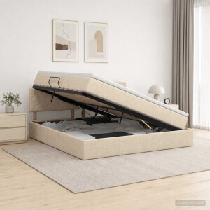 vidaXL Opbergbed met matras Crèmekleurig 180 x 200 cm fluweel