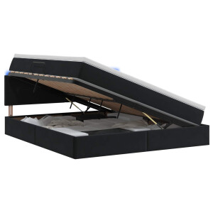 vidaXL LED Opslagbed met Matras Zwart 180 x 200 cm Fluweel