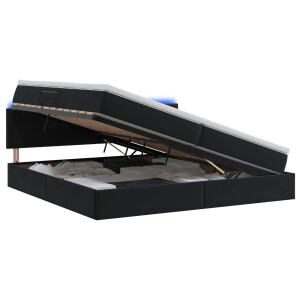 vidaXL LED Opslagbed met Matras Zwart 200 x 200 cm Fluweel