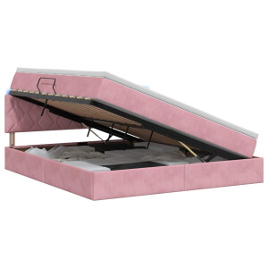 vidaXL LED Opslagbed met Matras Roze 180 x 200 cm Fluweel