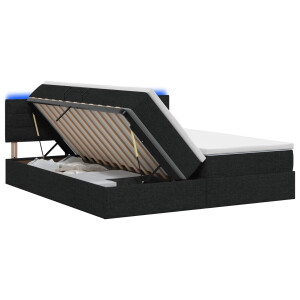 vidaXL LED Opslagbed met Matras Zwart 180 x 200 cm Stof