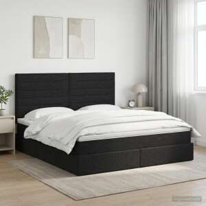 vidaXL Opslag bed met matras met hoofdeinde Zwart 140 x 200 cm Stof
