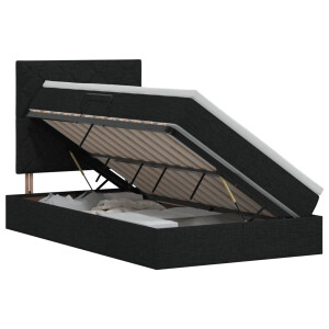 vidaXL Opslag bed met matras met hoofdeinde Zwart 120 x 200 cm Stof