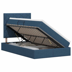vidaXL Opslag bed met matras met hoofdeinde Blauw 120 x 200 cm Stof