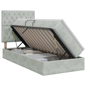 vidaXL Opslag bed met matras Lichtgrijs 100 x 200 cm Fluweel