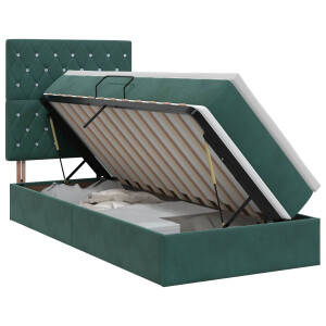 vidaXL Opslag bed met matras Donkergroen 100 x 200 cm Fluweel