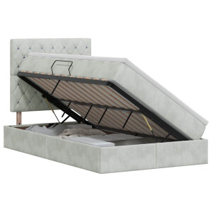 vidaXL Opslag bed met matras Lichtgrijs 120 x 200 cm Fluweel