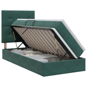 vidaXL Opslag bed met matras Donkergroen 90 x 200 cm Fluweel