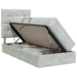 vidaXL Opslag bed met matras Lichtgrijs 100 x 200 cm Fluweel