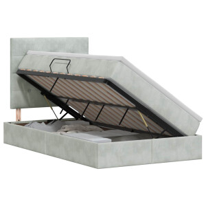 vidaXL Opslag bed met matras Lichtgrijs 120 x 200 cm Fluweel