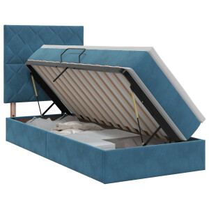 vidaXL Opslag bed met matras Donkerblauw 90 x 200 cm Fluweel