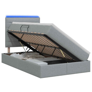 vidaXL LED Opslagbed met Matras Lichtgrijs 120 x 190 cm Stof