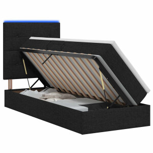 vidaXL LED Opslagbed met Matras Zwart 90 x 190 cm Stof