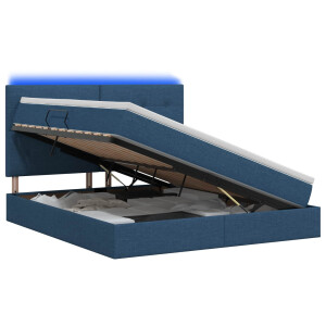 vidaXL LED Opslagbed met Matras Blauw 160 x 200 cm Stof