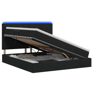 vidaXL LED Opslagbed met Matras Zwart 180 x 200 cm Stof