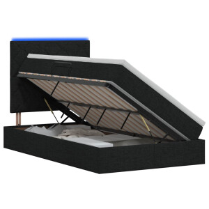 vidaXL LED Opslagbed met Matras Zwart 120 x 200 cm Stof