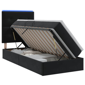 vidaXL LED Opslagbed met Matras Zwart 90 x 200 cm Fluweel