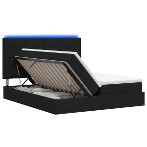 vidaXL LED Opslagbed met Matras Zwart 180 x 200 cm Stof