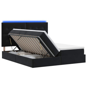 vidaXL LED Opslagbed met Matras Zwart 180 x 200 cm Fluweel