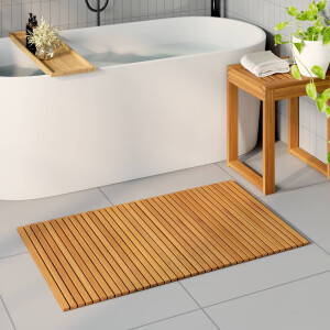vidaXL Badmat 2 st Naturel 100 x 60 cm Massief Acaciahout