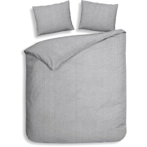 Heckettlane Dekbedovertrek Spina - Effen Bedlinnen - 260x200-220 cm - Grijs - Dekbedovertrek van 100% Katoen-Flanel