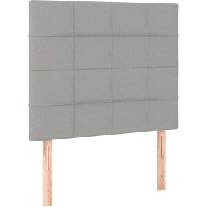 vidaXL - Hoofdbord - lichtgrijs - 90x5x118/128 - cm - stof