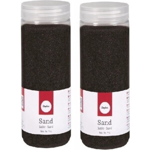 Rayher hobby Fijn decoratie zand korrels - 2x - zwart - 475 ml - zandkorrels - knutselmateriaal - 0.1 tot 0.5 mm