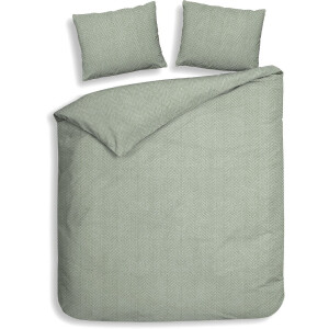 Heckettlane Dekbedovertrek Spina - Effen Bedlinnen - 260x200-220 cm - Groen - Dekbedovertrek van 100% Katoen-Flanel