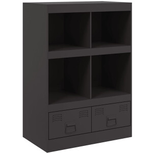 vidaXL - Hoge - kast - 67x39x95 - cm - staal - zwart