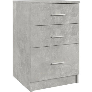 vidaXL - Nachtkastje - 40x40x63 - cm - bewerkt - hout - betongrijs