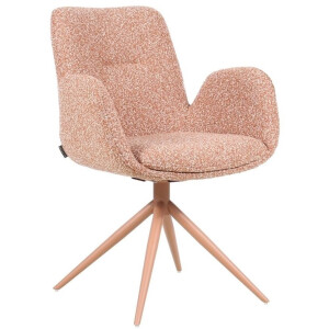 Bronx71® Eetkamerstoel Alex draaibaar bouclé terracotta - stoel