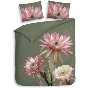 Heckettlane Dekbedovertrek Katoen Satijn Mesa - Forest Green - 100% Katoen-Satijn - Dekbedovertrek 260x200/220cm - Lits Jumeaux Extra Breed - Santa Fe