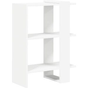 vidaXL - Boekenplank - 2-laags - 52 - x - 25 - x - 71,5 - cm - Bewerkt - hout - Wit