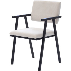 Giga Meubel Eetkamerstoel Linn - Beige Stof - Zitbreedte 48cm - Set van 2